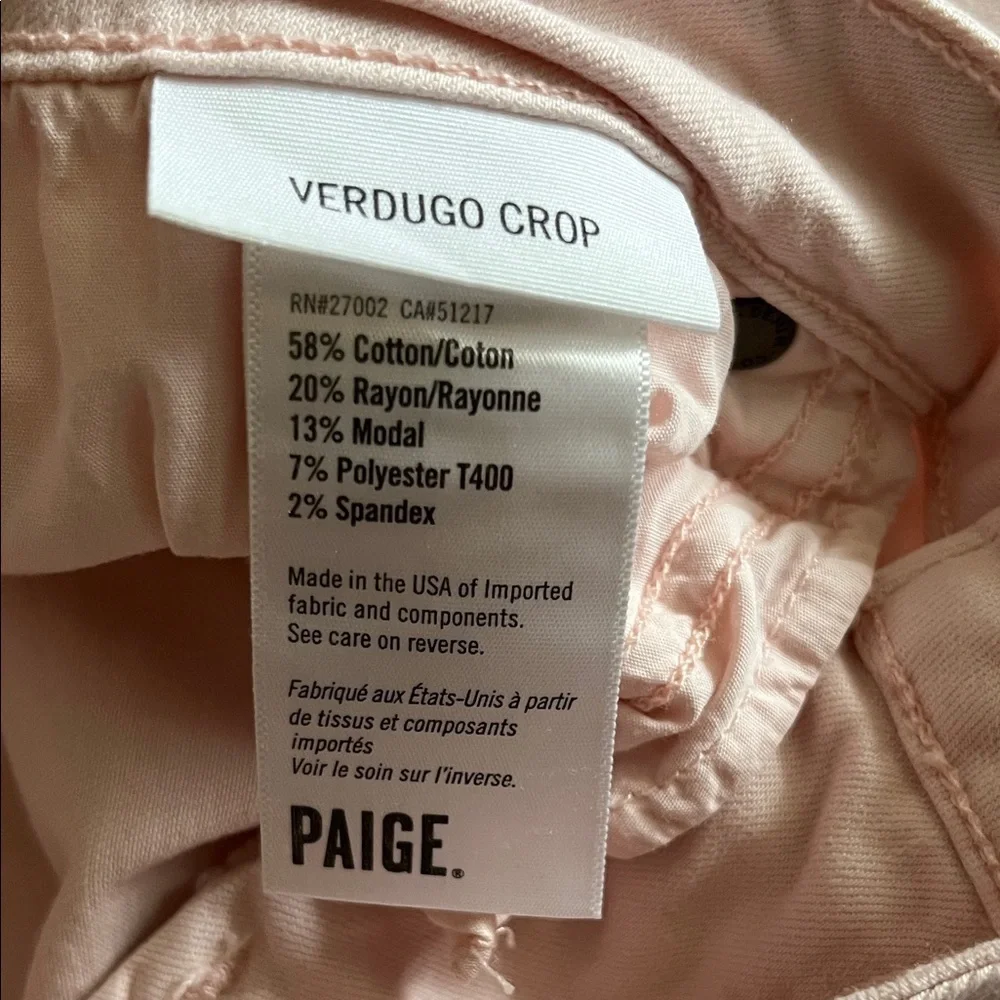 PAIGE Pale Blush Skinny Jeans